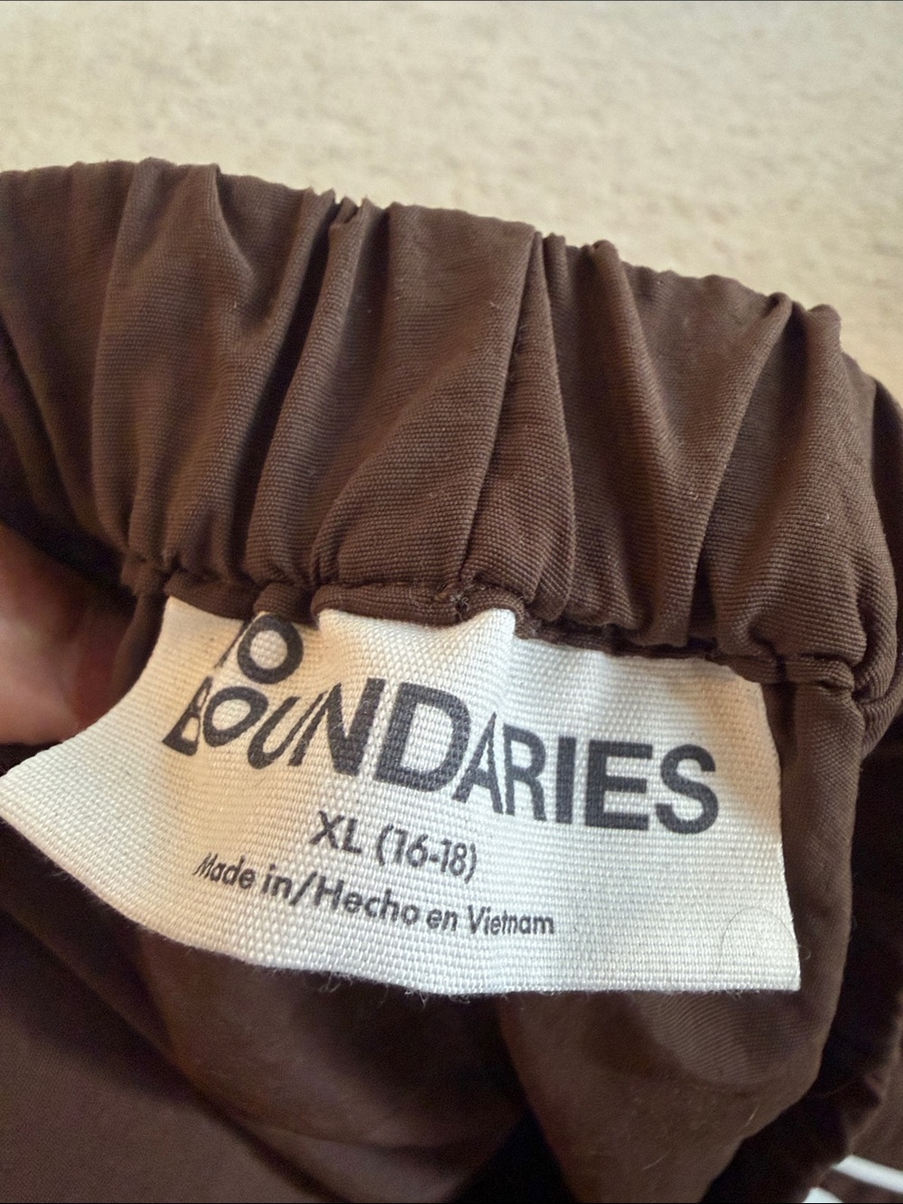 No Boundaries Brown Elastic Waist Pull-On Pants
